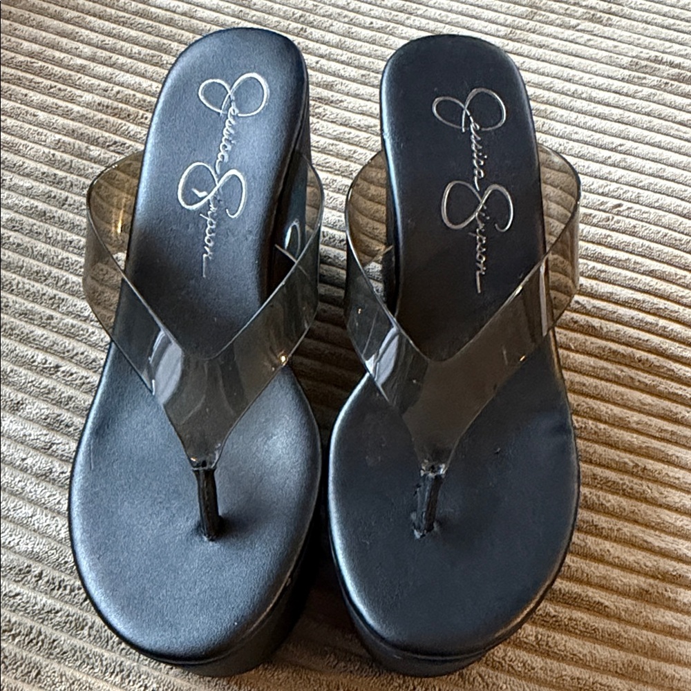 Jessica Simpson Black and Clear Women's Sandals - Picture 7 of 10